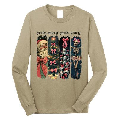 Trendy Sorta Merry Sorta Scary Christmas Tree Long Sleeve Shirt