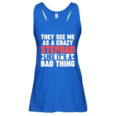 They See Me As A Crazy Stepdad Stepdad Gift Ladies Essential Flowy Tank