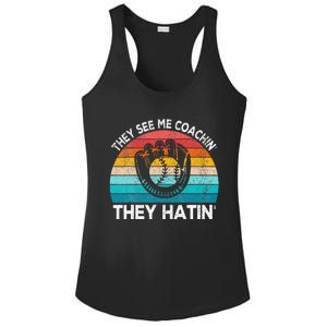 They See Me Coachin Softball Coach Softball Team Coach Ladies PosiCharge Competitor Racerback Tank