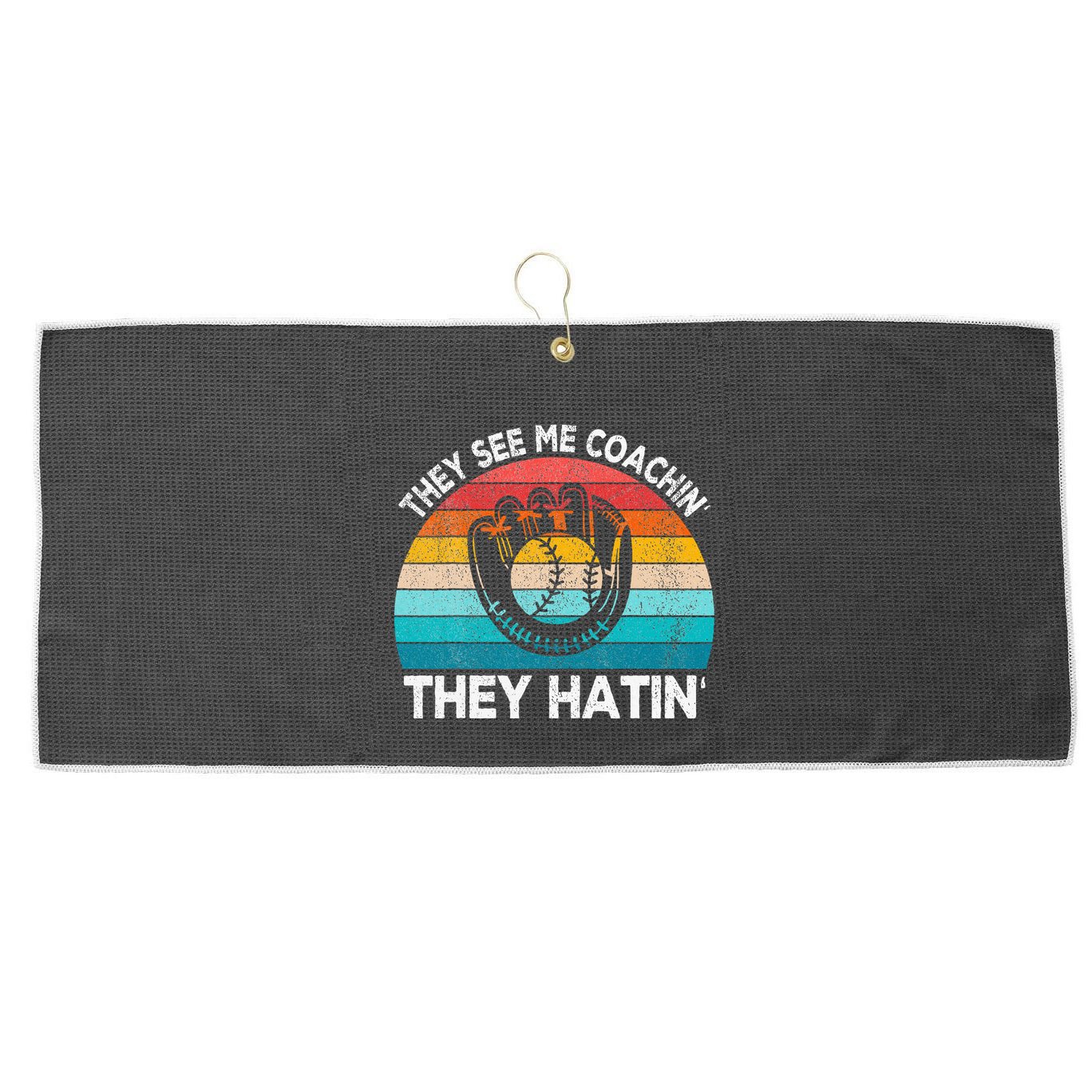 They See Me Coachin Softball Coach Softball Team Coach Large Microfiber Waffle Golf Towel