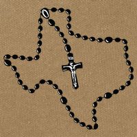 Texas State Map Catholic Rosary Cotton Canvas Backpack