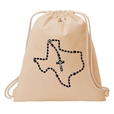 Texas State Map Catholic Rosary Drawstring Bag