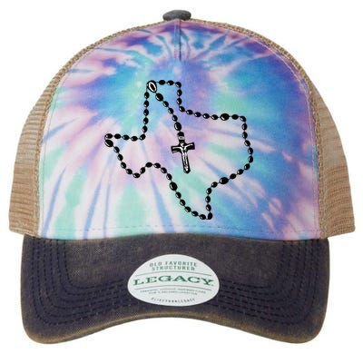 Texas State Map Catholic Rosary Legacy Tie Dye Trucker Hat