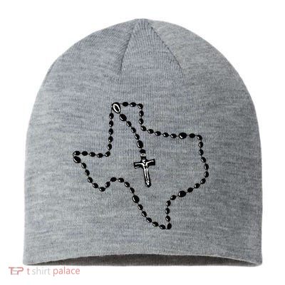 Texas State Map Catholic Rosary Sustainable Beanie
