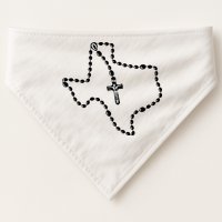 Texas State Map Catholic Rosary USA-Made Doggie Bandana