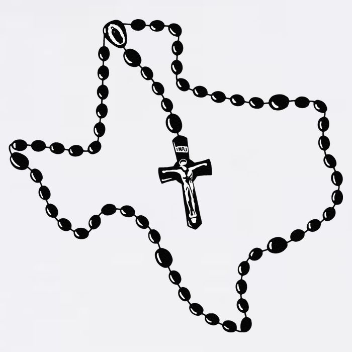 Texas State Map Catholic Rosary USA-Made Doggie Bandana