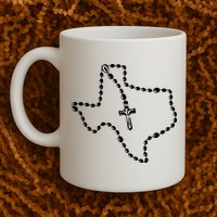 Texas State Map Catholic Rosary Mug