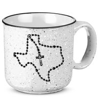 Texas State Map Catholic Rosary 15oz Campfire Ceramic Mug
