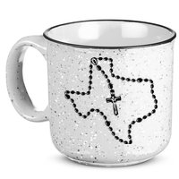 Texas State Map Catholic Rosary 15oz Campfire Ceramic Mug