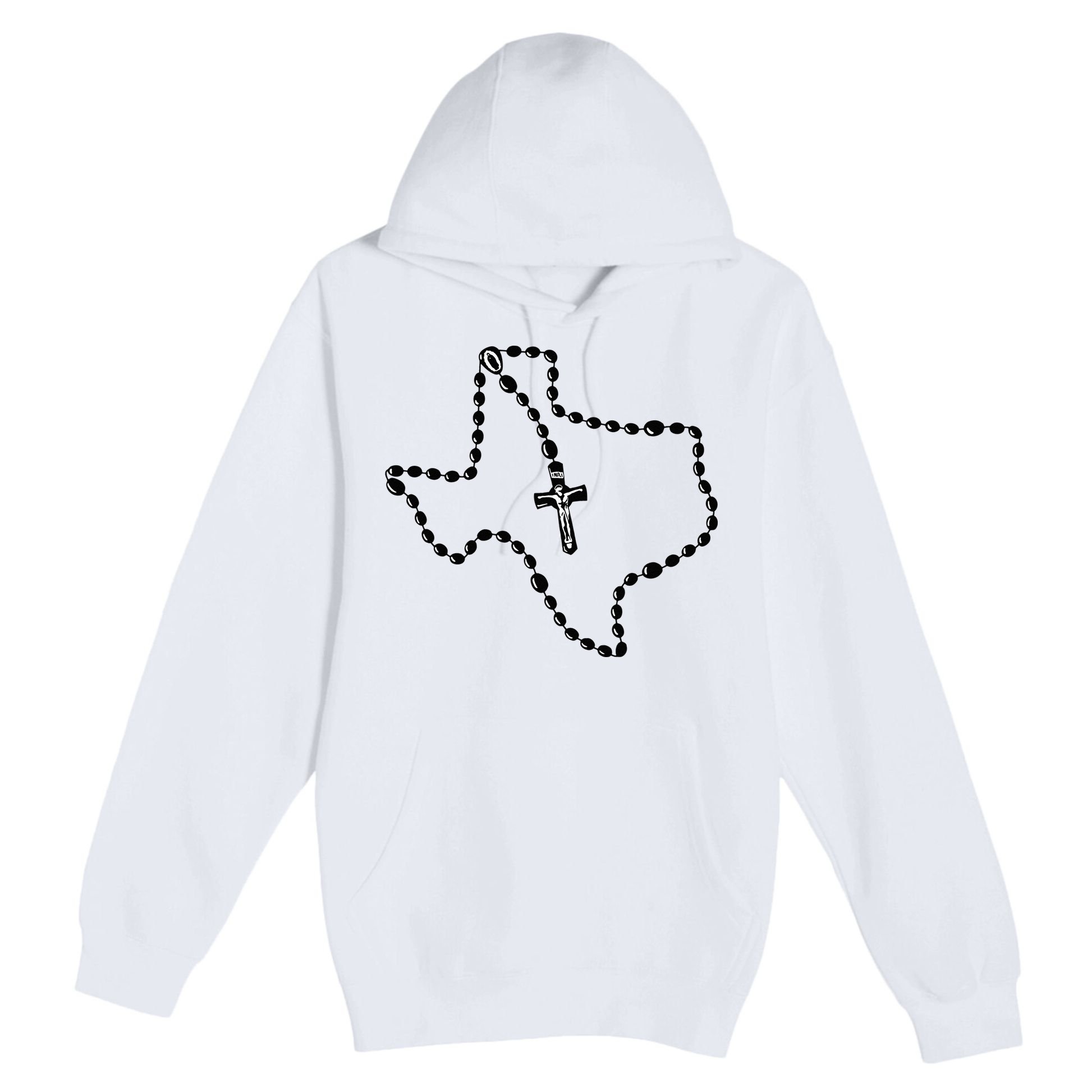 Texas State Map Catholic Rosary Premium Pullover Hoodie