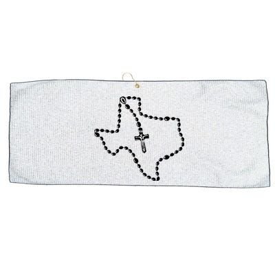 Texas State Map Catholic Rosary Large Microfiber Waffle Golf Towel