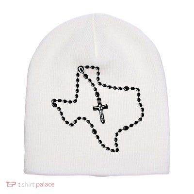 Texas State Map Catholic Rosary Short Acrylic Beanie