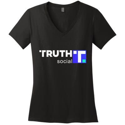 Truth Social Media Truth Social Trump Women's V-Neck T-Shirt
