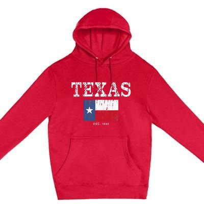 Texas State Map Flag Distressed Premium Pullover Hoodie