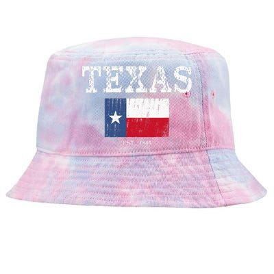 Texas State Map Flag Distressed Tie-Dyed Bucket Hat