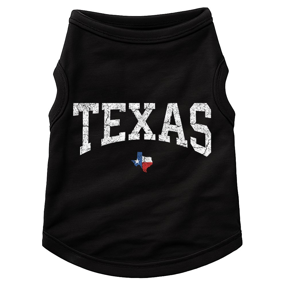 Texas State Map Flag Distressed Doggie Tank
