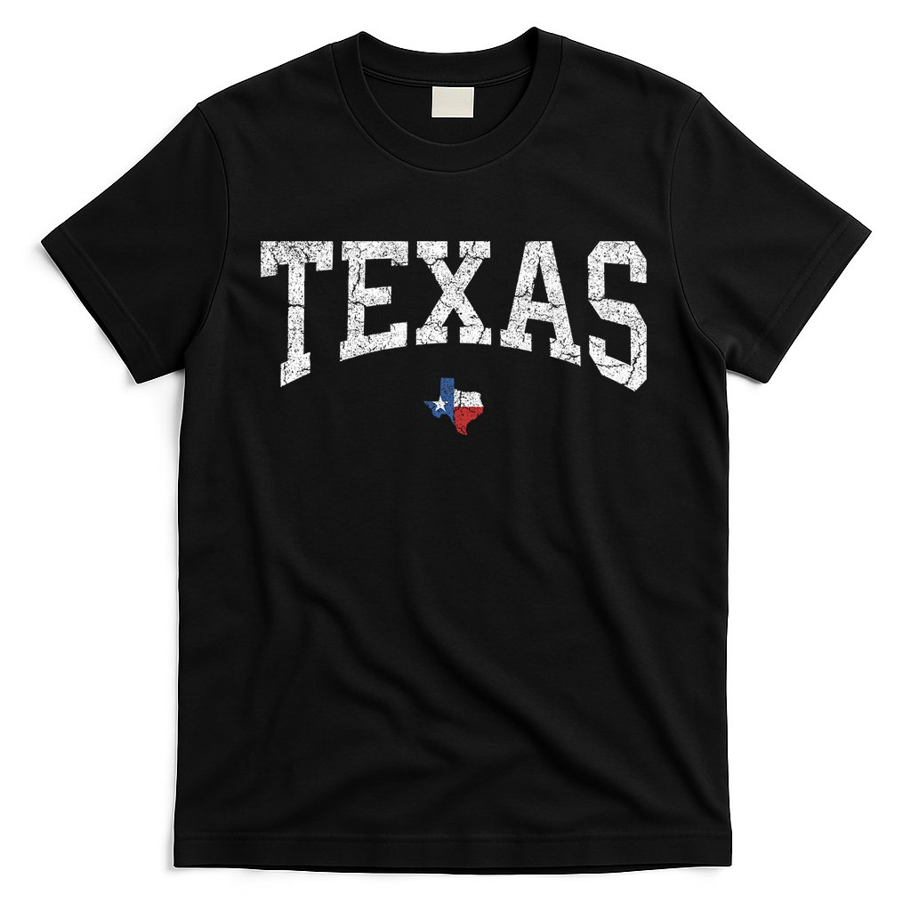 Texas State Map Flag Distressed T-Shirt