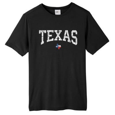 Texas State Map Flag Distressed Tall Fusion ChromaSoft Performance T-Shirt