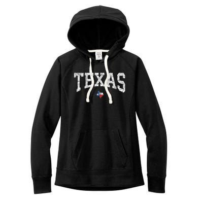 Texas State Map Flag Distressed Women's Fleece Hoodie