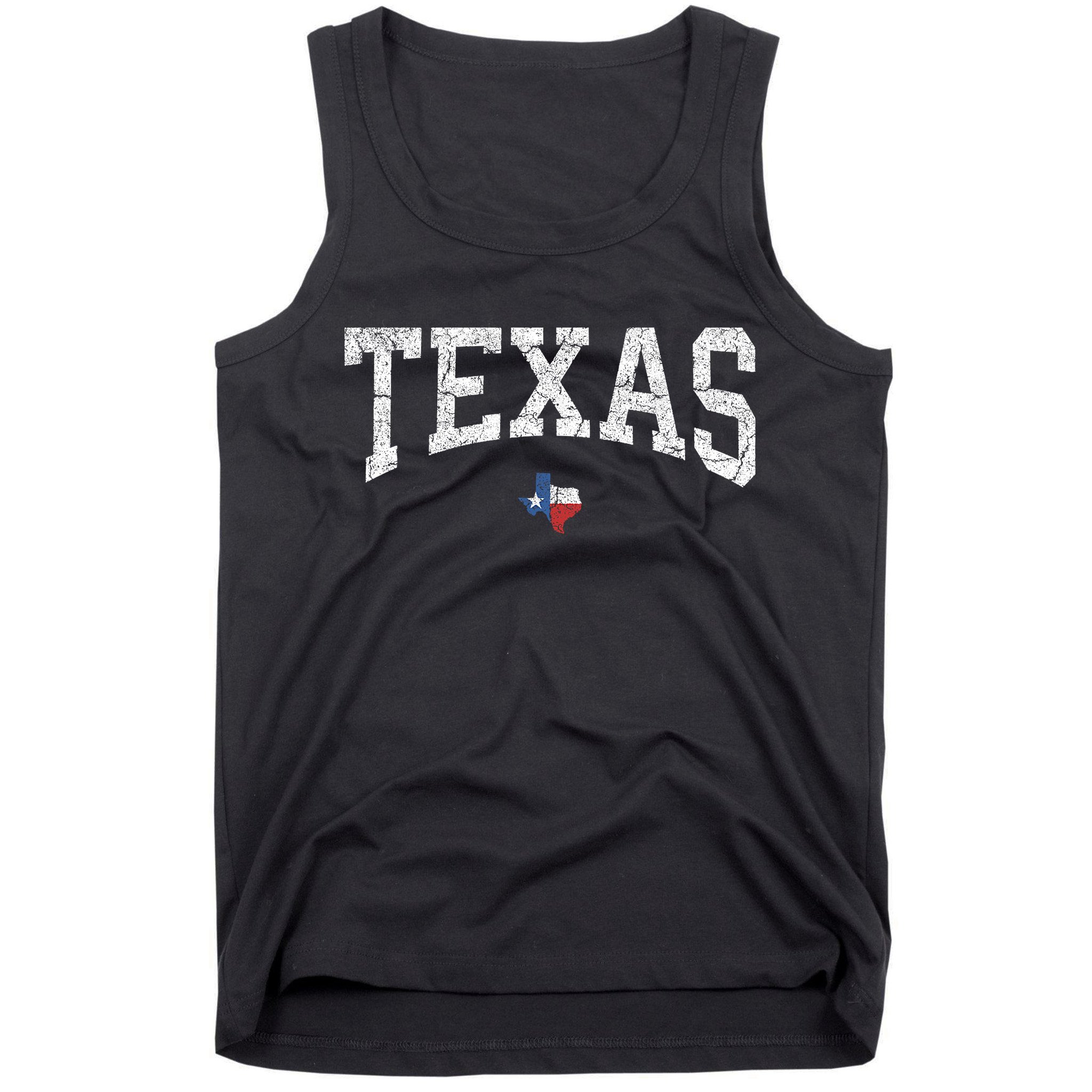 Texas State Map Flag Distressed Tank Top