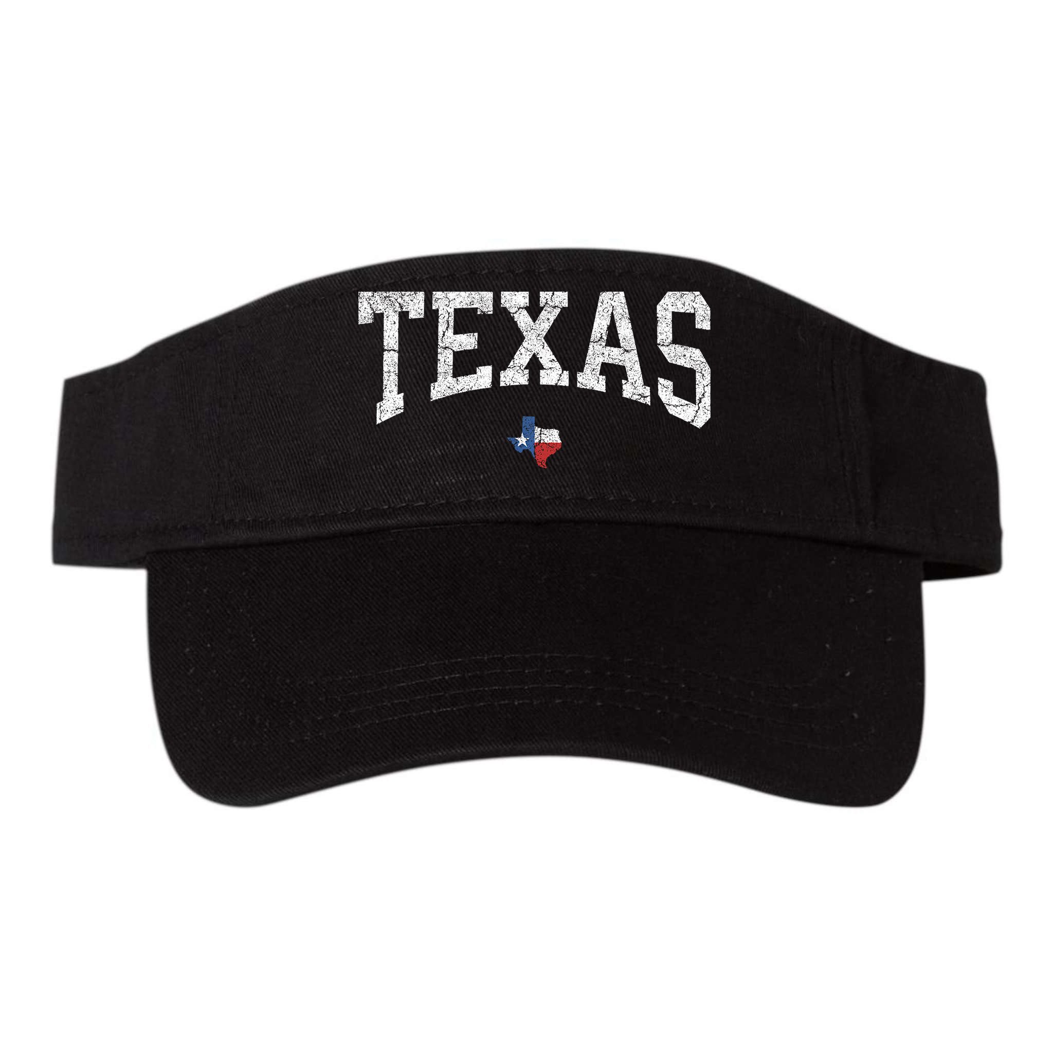 Texas State Map Flag Distressed Visor