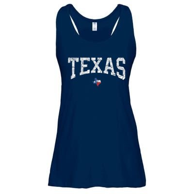 Texas State Map Flag Distressed Ladies Essential Flowy Tank