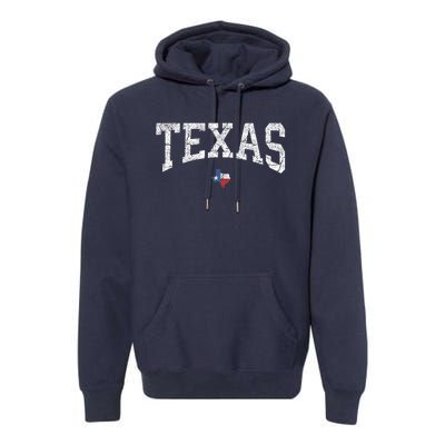 Texas State Map Flag Distressed Premium Hoodie