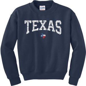 Texas State Map Flag Distressed Kids Sweatshirt