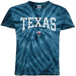 Texas State Map Flag Distressed Kids Tie-Dye T-Shirt