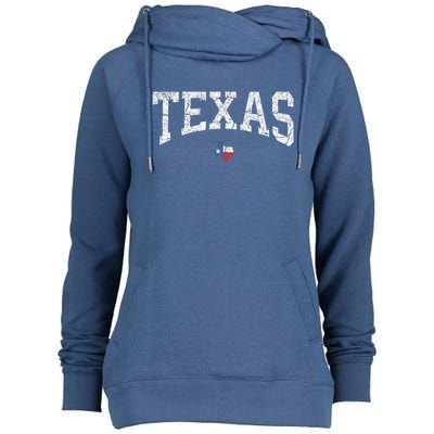 Texas State Map Flag Distressed Womens Funnel Neck Pullover Hood