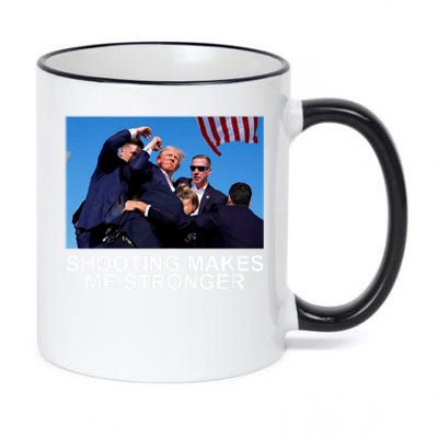 Trump Shooting Makes Me Stronger Trump 2024 11oz Black Color Changing Mug