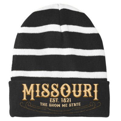 The Show Me State Missouri Striped Beanie with Solid Band