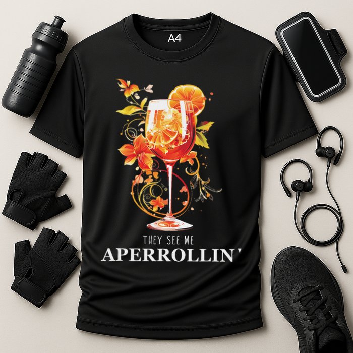 They See Me Aperrollin Outfit Spritz Summer Cocktail Design Cooling Performance Crew T-Shirt