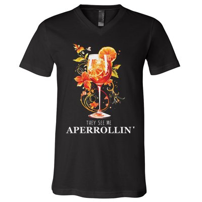 They See Me Aperrollin Outfit Spritz Summer Cocktail Design V-Neck T-Shirt