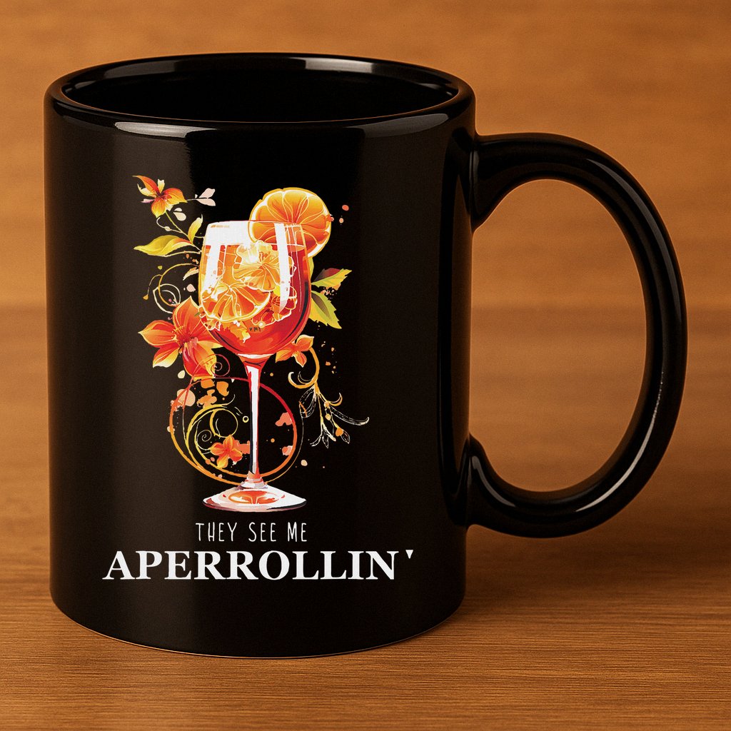 They See Me Aperrollin Outfit Spritz Summer Cocktail Design 11oz C Handle Ceramic Mug
