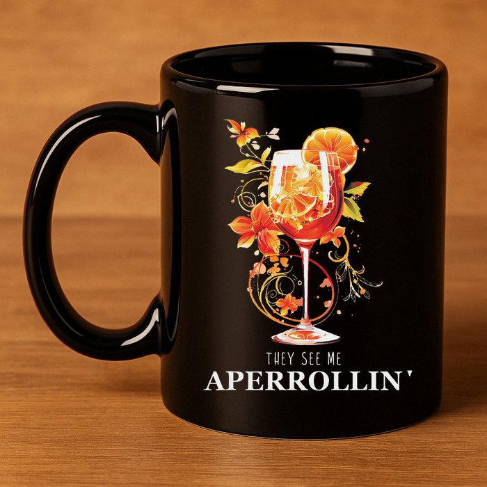 They See Me Aperrollin Outfit Spritz Summer Cocktail Design 11oz C Handle Ceramic Mug