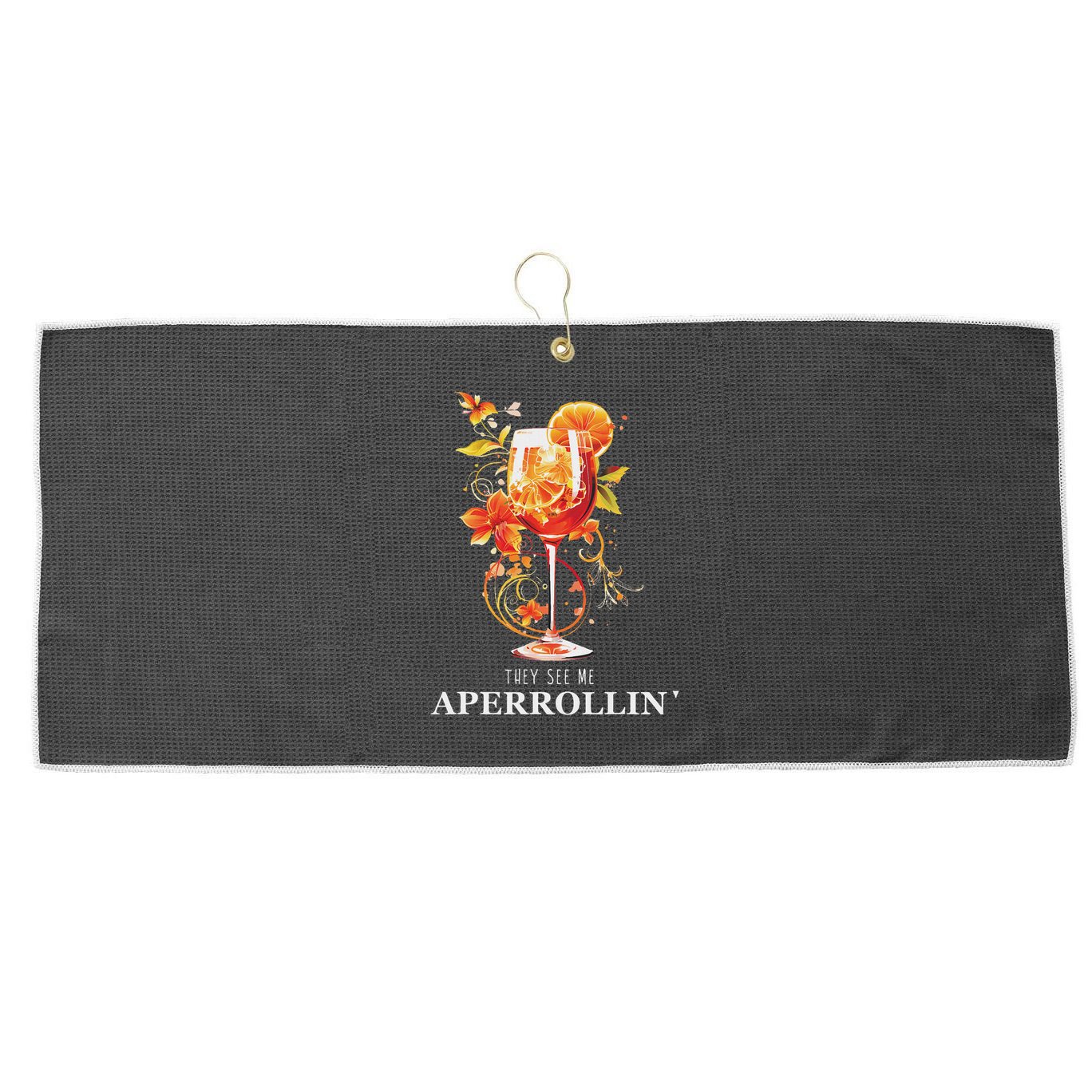 They See Me Aperrollin Outfit Spritz Summer Cocktail Design Large Microfiber Waffle Golf Towel