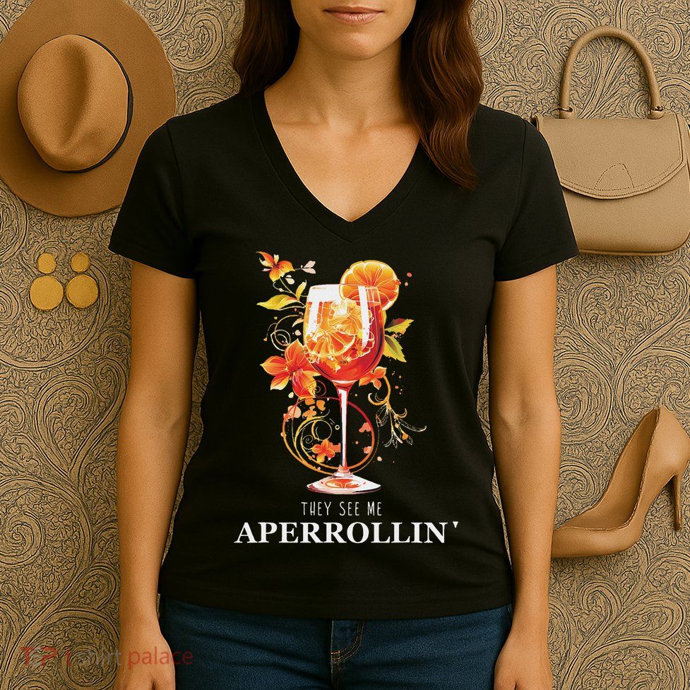 They See Me Aperrollin Outfit Spritz Summer Cocktail Design Women's V-Neck T-Shirt