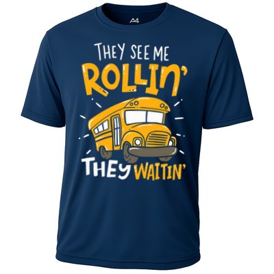 They See Me Rollin' They Waiting' Funny School Bus Driver Performance Shirt