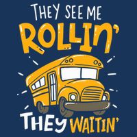 They See Me Rollin' They Waiting' Funny School Bus Driver Drawstring Bag