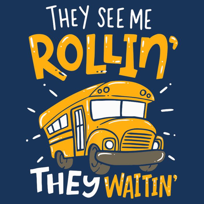They See Me Rollin' They Waiting' Funny School Bus Driver Drawstring Bag