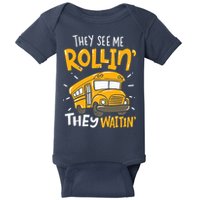 They See Me Rollin' They Waiting' Funny School Bus Driver Baby Bodysuit
