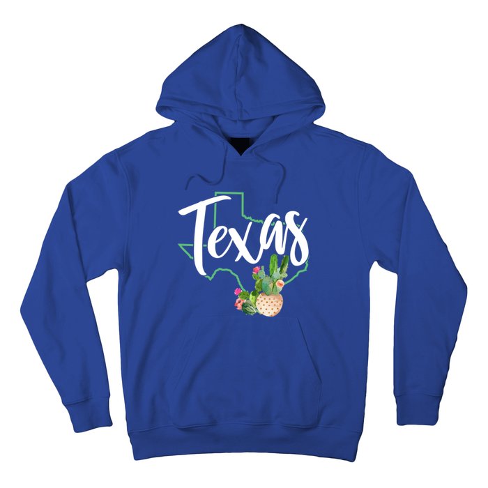 Texas State Map Pride Cactus Vintage Texas Gift Hoodie