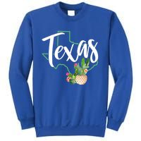 Texas State Map Pride Cactus Vintage Texas Gift Sweatshirt