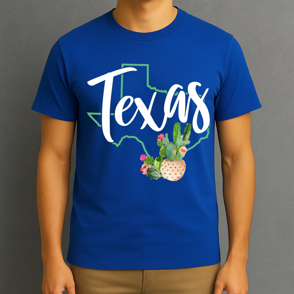 Texas State Map Pride Cactus Vintage Texas Gift T-Shirt