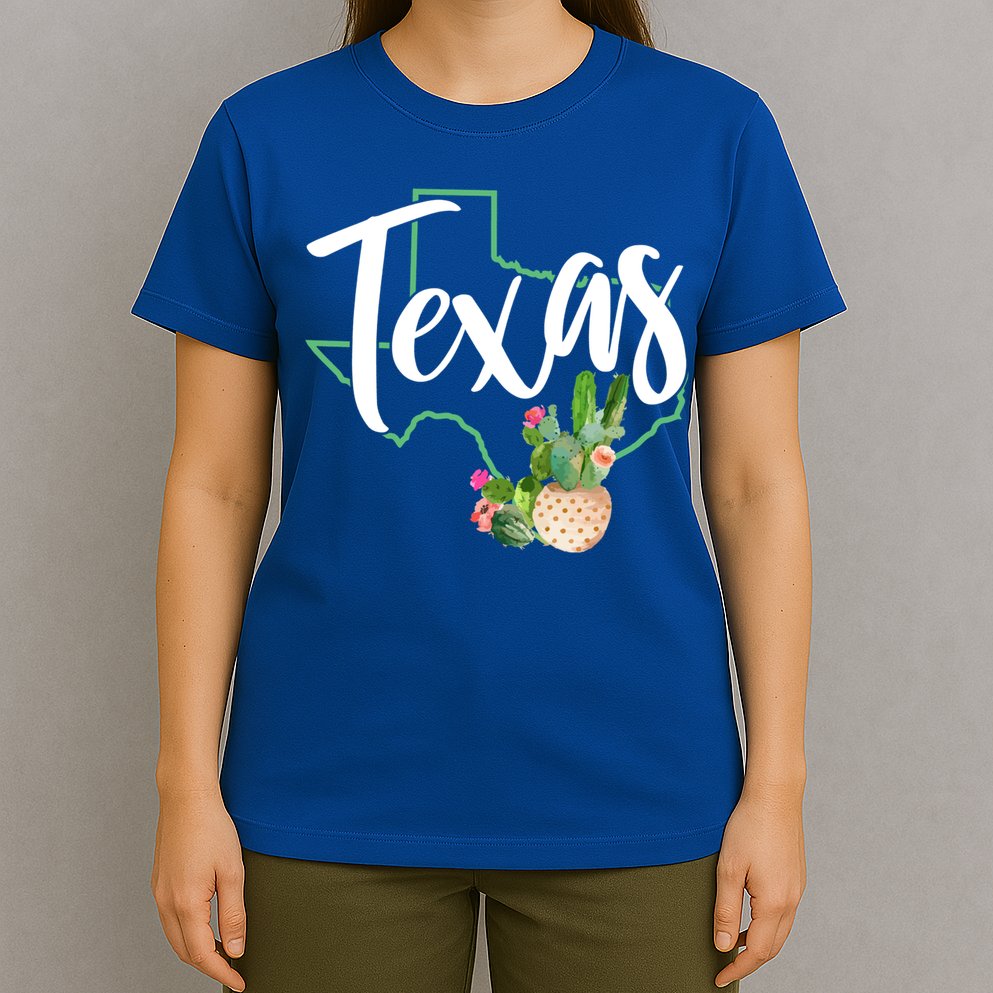 Texas State Map Pride Cactus Vintage Texas Gift T-Shirt