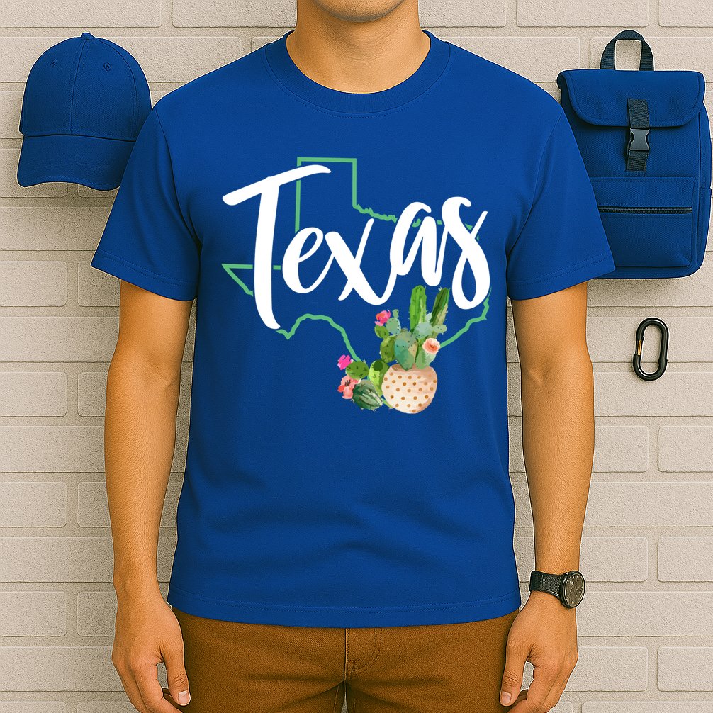 Texas State Map Pride Cactus Vintage Texas Gift T-Shirt