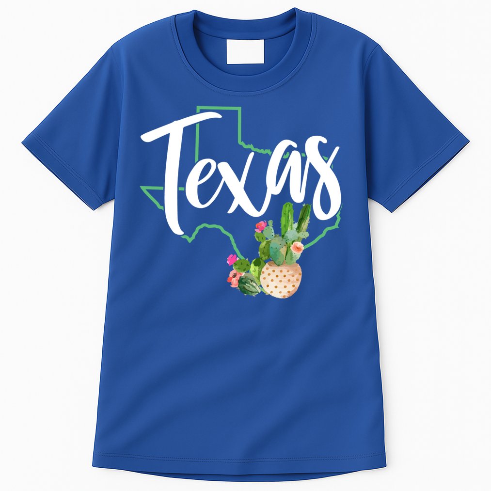 Texas State Map Pride Cactus Vintage Texas Gift Tall T-Shirt