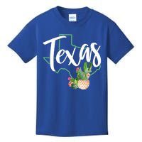 Texas State Map Pride Cactus Vintage Texas Gift Kids T-Shirt