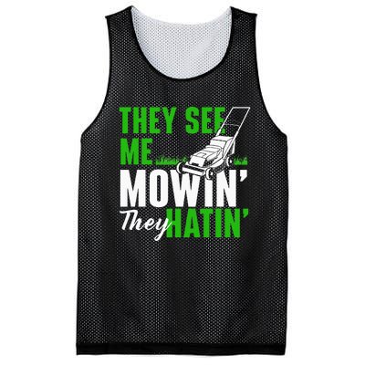 They See Me Mowin They Hatin Gardening Lawn Mower Gardener Mesh Reversible Basketball Jersey Tank